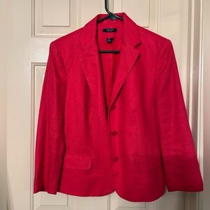 Chaps blazer 100% linen red size 12 run small more like sz 10